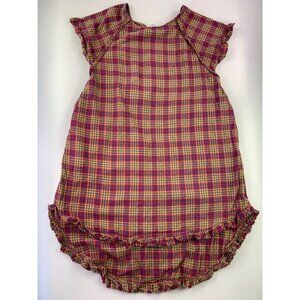 Given Kale Women's S Red and Brown Plaid Knee Length Shirt Dress